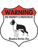 Boston Terrier! Property is Protected Badge Sign or Sticker-1