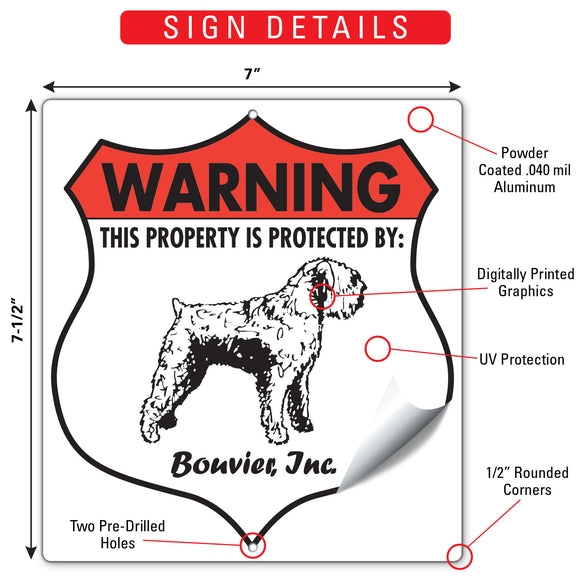 Bouvier des Flandres! Property is Protected Badge Sign or Sticker