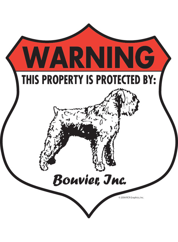 Bouvier des Flandres! Property Patrolled Badge Sign or Sticker