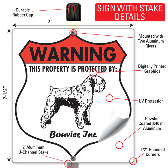 Bouvier des Flandres! Property is Protected Badge Sign or Sticker