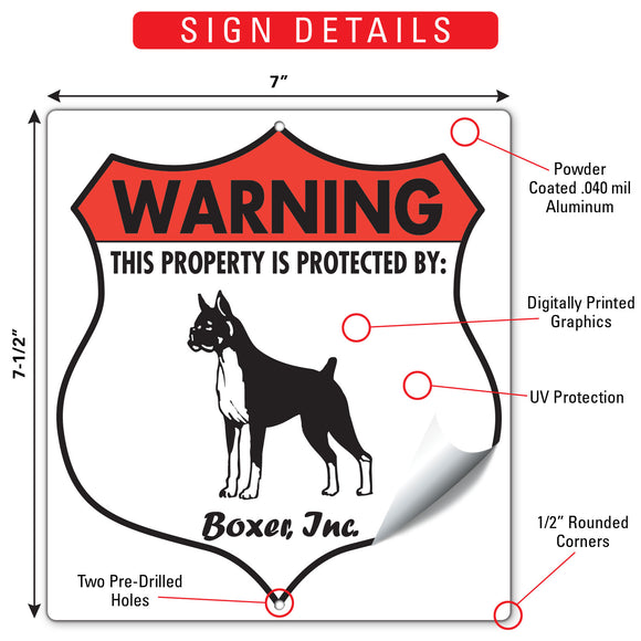 Boxer! Property is Protected Badge Sign or Sticker