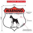 Boxer! Property is Protected Badge Sign or Sticker-2