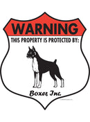 Boxer! Property is Protected Badge Sign or Sticker-1