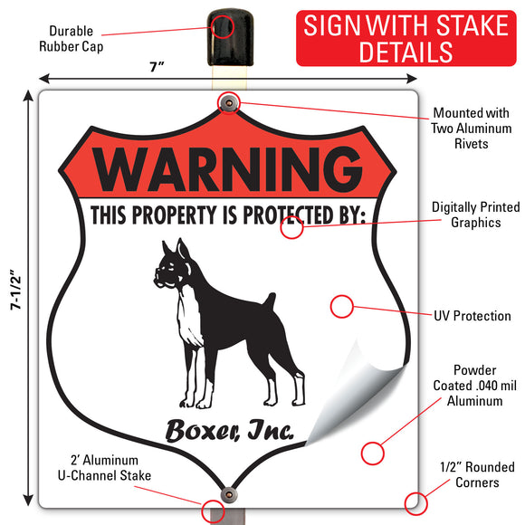 Boxer! Property is Protected Badge Sign or Sticker