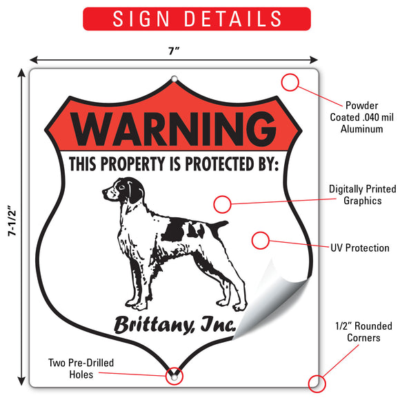 Brittany! Property is Protected Badge Sign or Sticker