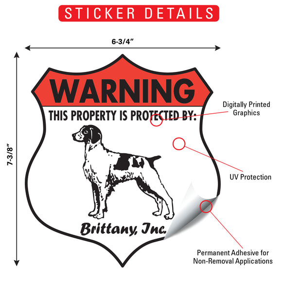 Brittany! Property is Protected Badge Sign or Sticker