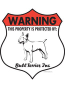 Bull Terrier! Property is Protected Badge Sign or Sticker-1