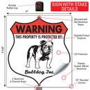 Bulldog! Property is Protected Badge Sign or Sticker-4