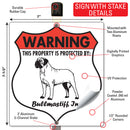 Bullmastiff! Property is Protected Badge Sign or Sticker-4
