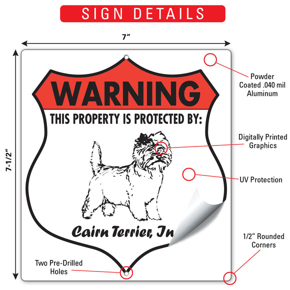 Cairn Terrier! Property is Protected Badge Sign or Sticker