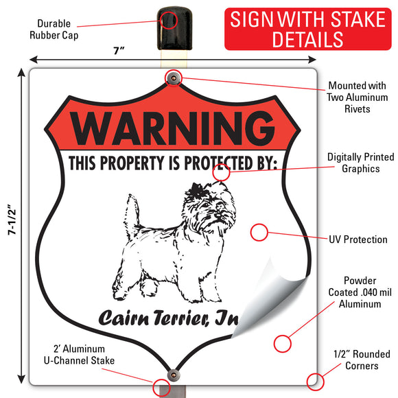 Cairn Terrier! Property is Protected Badge Sign or Sticker