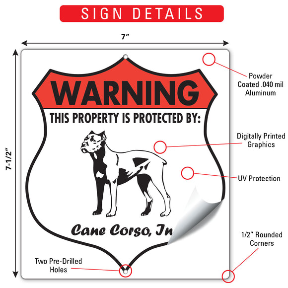 Cane Corso! Property is Protected Badge Sign or Sticker