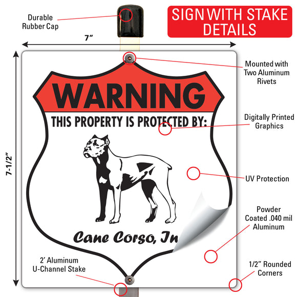 Cane Corso! Property is Protected Badge Sign or Sticker