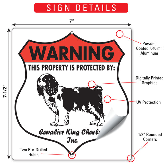 Cavalier King Charles! Property is Protected Badge Sign or Sticker