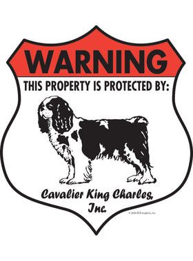 Cavalier King Charles! Property Patrolled Badge Sign or Sticker