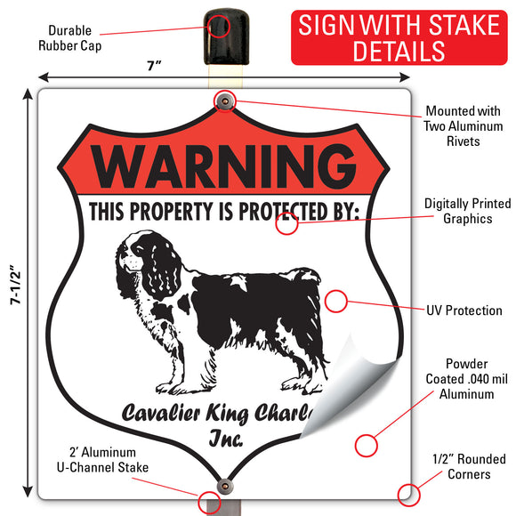 Cavalier King Charles! Property is Protected Badge Sign or Sticker