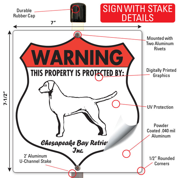 Chesapeake Bay Retriever! Property is Protected Badge Sign or Sticker