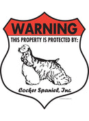 Cocker Spaniel! Property is Protected Badge Sign or Sticker-1