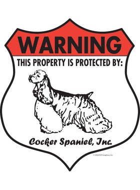 Cocker Spaniel! Property Patrolled Badge Sign or Sticker