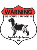 English Cocker Spaniel! Property is Protected Badge Sign or Sticker-1