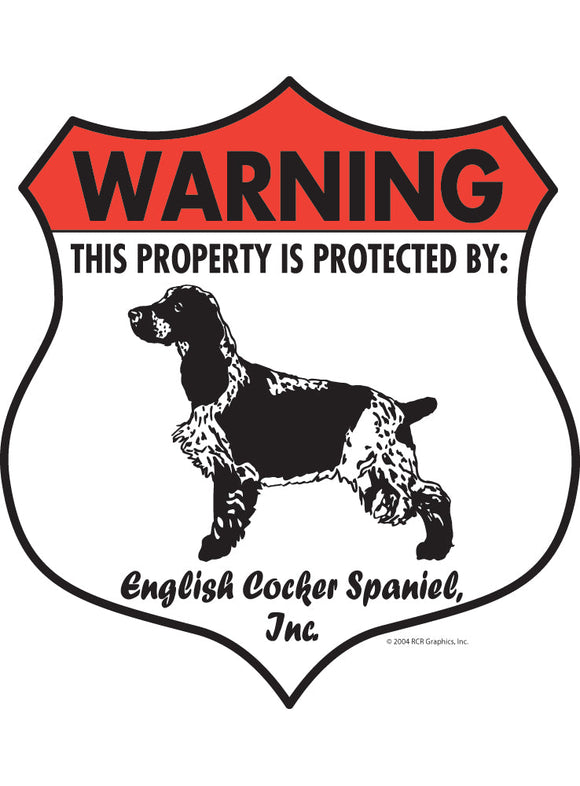 English Cocker Spaniel! Property Patrolled Badge Sign or Sticker