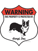Corgi! Property is Protected Badge Sign or Sticker-1