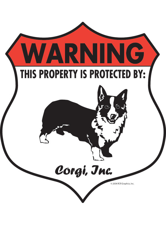 Corgi! Property Patrolled Badge Sign or Sticker