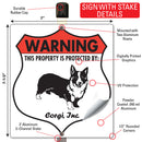 Corgi! Property is Protected Badge Sign or Sticker-4