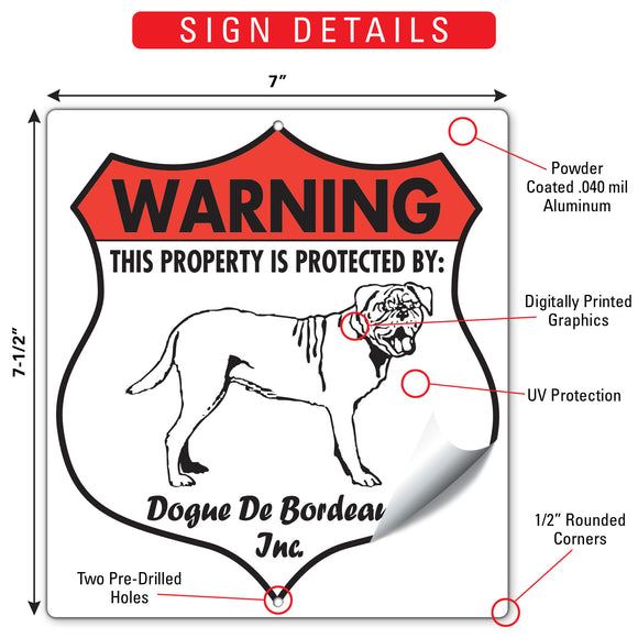 Dogue De Bordeaux! Property is Protected Badge Sign or Sticker