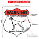 English Pointer! Property is Protected Badge Sign or Sticker-2