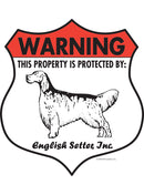 English Setter! Property is Protected Badge Sign or Sticker-1