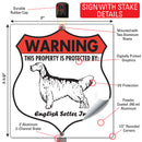 English Setter! Property is Protected Badge Sign or Sticker-4
