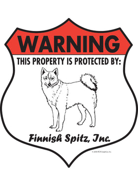 Finnish Spitz! Property Patrolled Badge Sign or Sticker