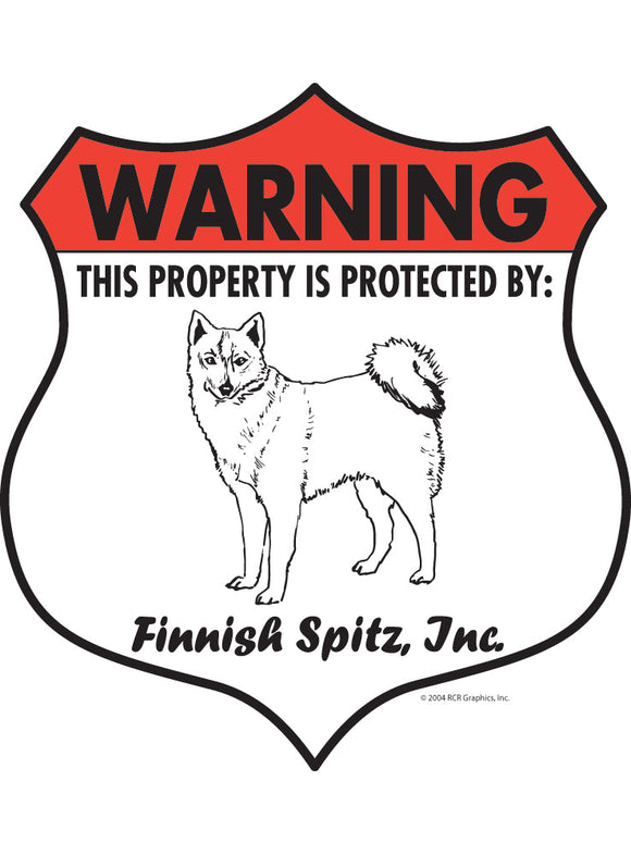 Finnish Spitz! Property Patrolled Badge Sign or Sticker