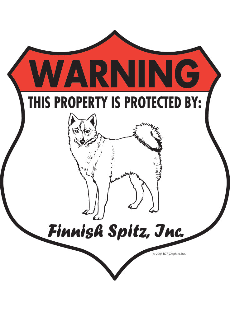 Finnish Spitz! Property Patrolled Badge Sign or Sticker