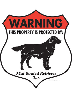 Flat-Coated Retriever! Property Patrolled Badge Sign or Sticker