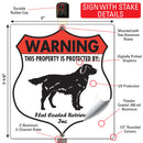 Flat-Coated Retriever! Property is Protected Badge Sign or Sticker-4