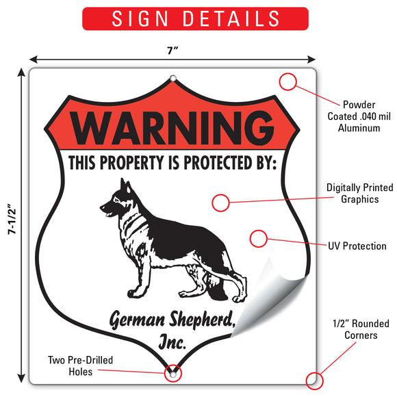 German Shepherd! Property is Protected Badge Sign or Sticker