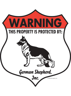 German Shepherd! Property Patrolled Badge Sign or Sticker