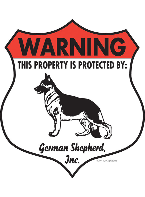 German Shepherd! Property Patrolled Badge Sign or Sticker