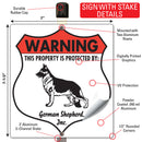 German Shepherd! Property is Protected Badge Sign or Sticker-4