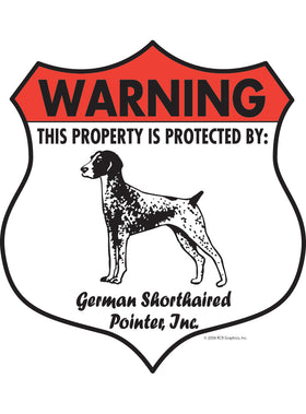 German Shorthaired Pointer! Property Patrolled Badge Sign or Sticker