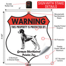 German Shorthaired Pointer! Property is Protected Badge Sign or Sticker-4