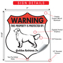 Golden Retriever! Property is Protected Badge Sign or Sticker-3