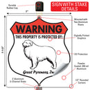 Great Pyrenees! Property is Protected Badge Sign or Sticker-4