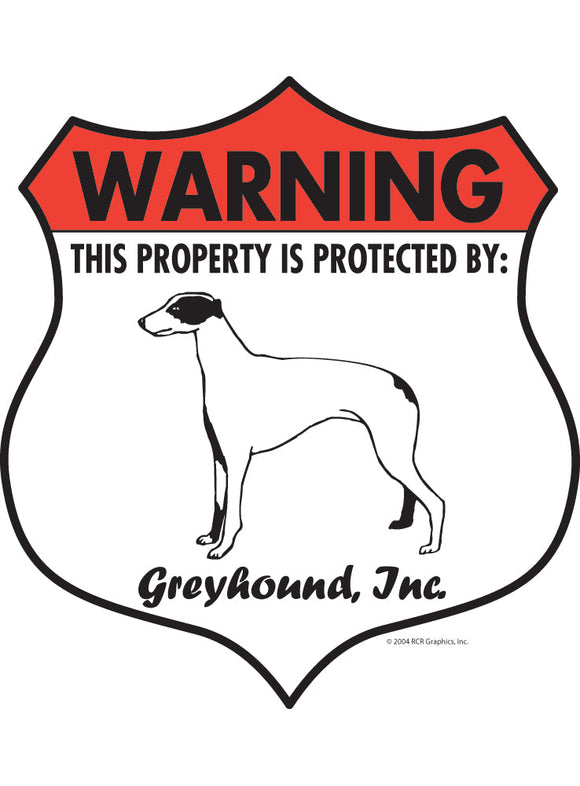 Greyhound! Property Patrolled Badge Sign or Sticker