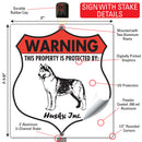 Husky! Property is Protected Badge Sign or Sticker-4