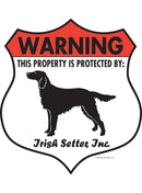Irish Setter! Property is Protected Badge Sign or Sticker-1