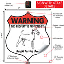 Irish Terrier! Property is Protected Badge Sign or Sticker-4