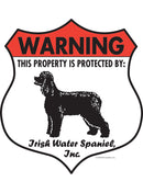 Irish Water Spaniel! Property is Protected Badge Sign or Sticker-1